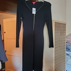 Guess sexy black long sleeve dress knee lenght